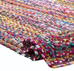 Multicolor Hand Woven Multi Cotton Rug