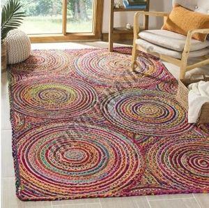 Multicolor Handmade Designer Jute Rug