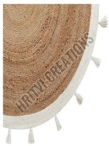 Natural White Border Jute Rug