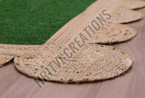 Plain Green Natural Jute Rug