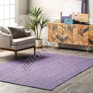 Plain Lavender Color Rectangle Jute Rug