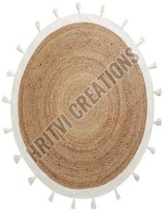 Natural White Border Jute Rug