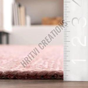 Plain Pink Jute Floor Rug