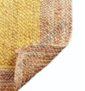 Plain Round Handmade Yellow Jute Rug