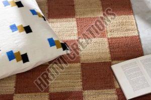 Rectangular Check Braided Jute Rug
