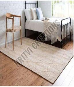 Rectangular Cream Handmade Floor Jute Rug