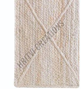 Rectangular Cream Handmade Floor Jute Rug
