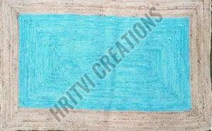 Sky Blue Handmade Natural Jute Rug