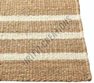 White And Natural Bohemian Jute Rug