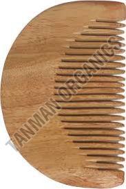 D Shape Neem Wood Beard Comb