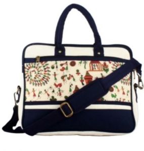 Black Border Printed Laptop Jute Bag