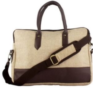 Brown Designer Jute Laptop Bag