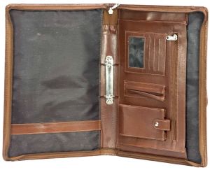 Brown PU Leather Handle File Folder