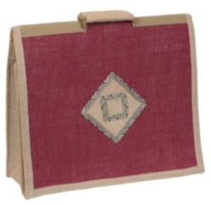 Maroon Plain Jute Bag