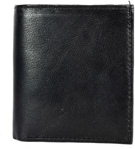 Mens Plain Black Leather Wallet