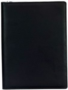 PU Leather Black Plain Document File Folder