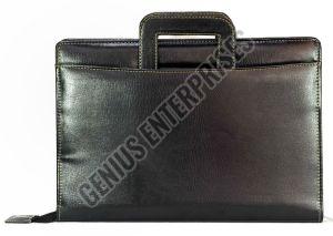 Black PU Leather Handle Folder File