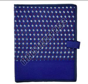 Blue Printed Jute File Folder