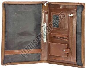 Brown PU Leather Handle File Folder