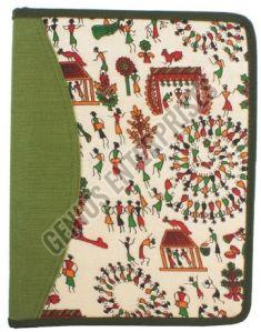 Green Printed Jute File Folder