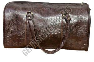 Leather Brown Duffle Gym Bag