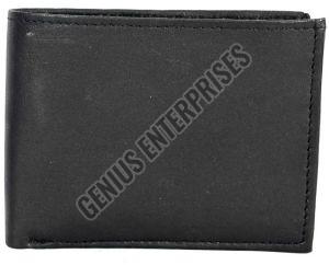 Mens Black Polished Leather Wallet