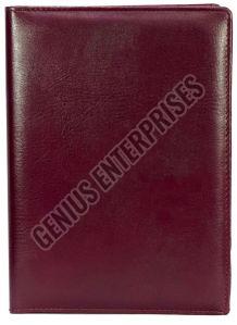 Plain Maroon PU Leather Folder File