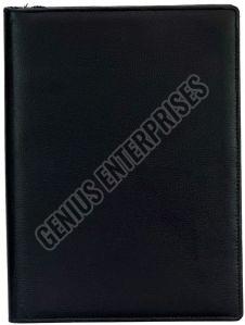 PU Leather Black Plain Document File Folder