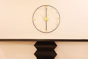 Black Metal Wall Clock with Golden Markings