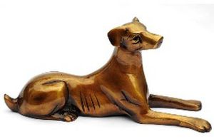 Brass Golden Dog Statue