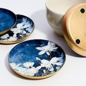 Hand Pained Round Metal Coaster