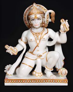 Sitting Hanuman Marble Statue