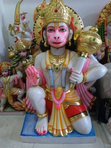 Multicolor Hanuman Marble Statue