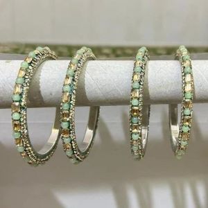 Green Pearl Bangles