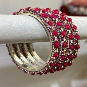 Red Pearl Bangles