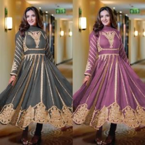 Ladies Designer Faux Georgette Embroidery Anarkali Suit Set