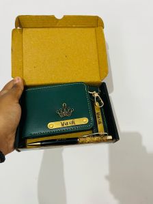 Mens Leather Wallet Combo Gift Set