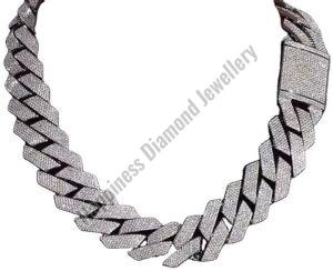 Silver Iced Out Cuban Chain