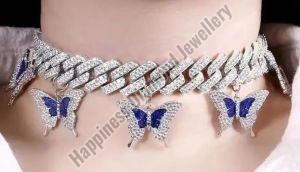 Butterfly Sterling Silver Full Iced Out Chain
