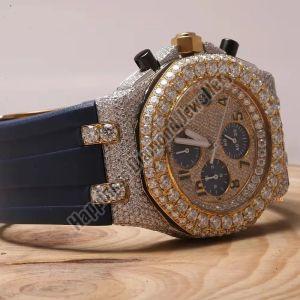 Silver Iced Luxury Watch