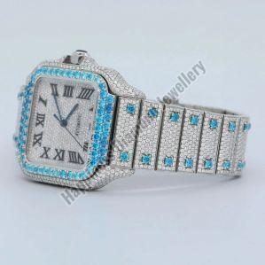 Luxury Silver Full Iced Out Watch