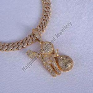 Money Bag Boy Fully Iced Out Pendant