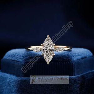 Three Side Stone Wedding Ring