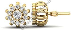 Ladies Round Stud Earrings