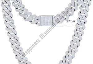 Silver Iced Out Cuban Chain