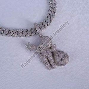 Money Bag Boy Fully Iced Out Pendant