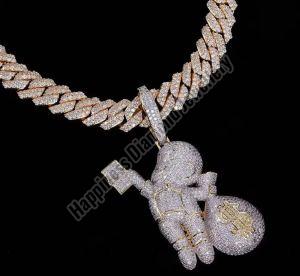 Cute Cartoon Cubic Iced Out Pendant