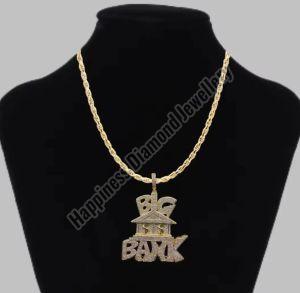 Gold Plated Big Bank Dollar Pendant