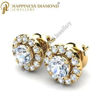 Ladies Gold Plated Stud Earrings