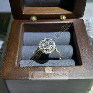 Oval Cut Cluster Pave Engagement Ring